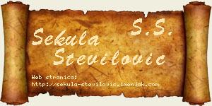 Sekula Stevilović vizit kartica